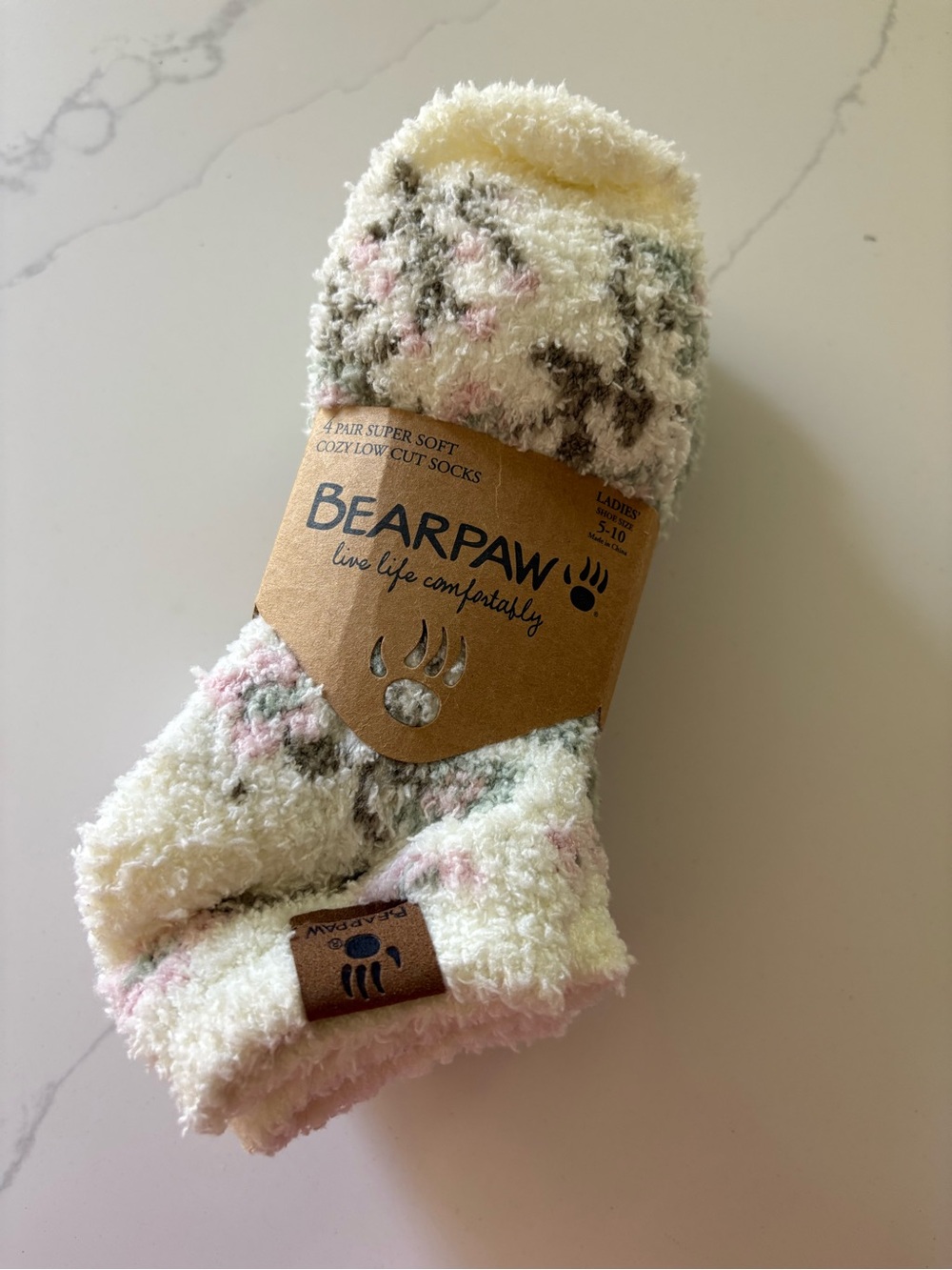 Bearpaw Fuzzy Lounge Sock 4pack